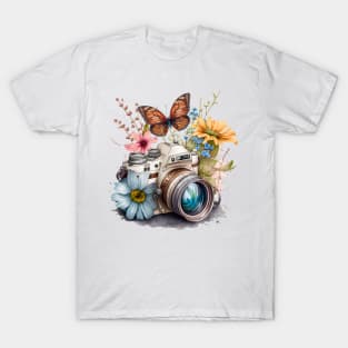 Spring Floral Camera T-Shirt